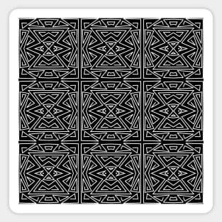 Zanzibar - Geometric Abstract in Black and White Sticker